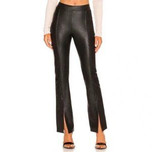 Commando Black Faux Leather Split Flare Pants Size Small Stretch